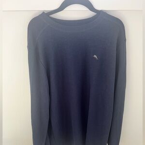 Tommy Bahama Men's Navy Crewneck Sweater with Embroidered Dolphin